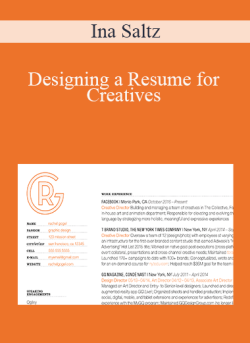 Ina Saltz - Designing a Resume for Creatives